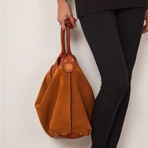 Brown Leather Slouchy Shoulder Bag